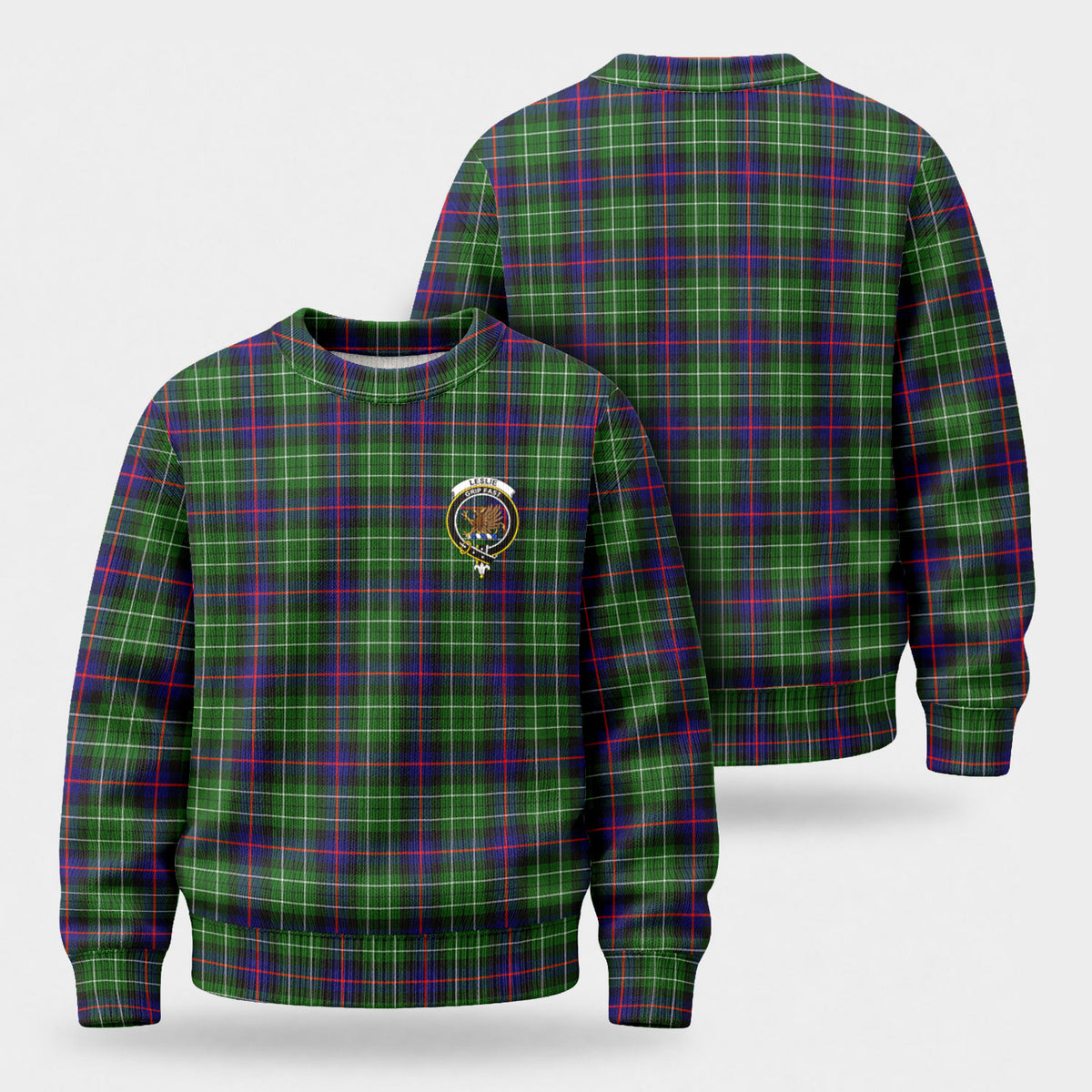 Leslie Hunting Tartan Crest Sweater