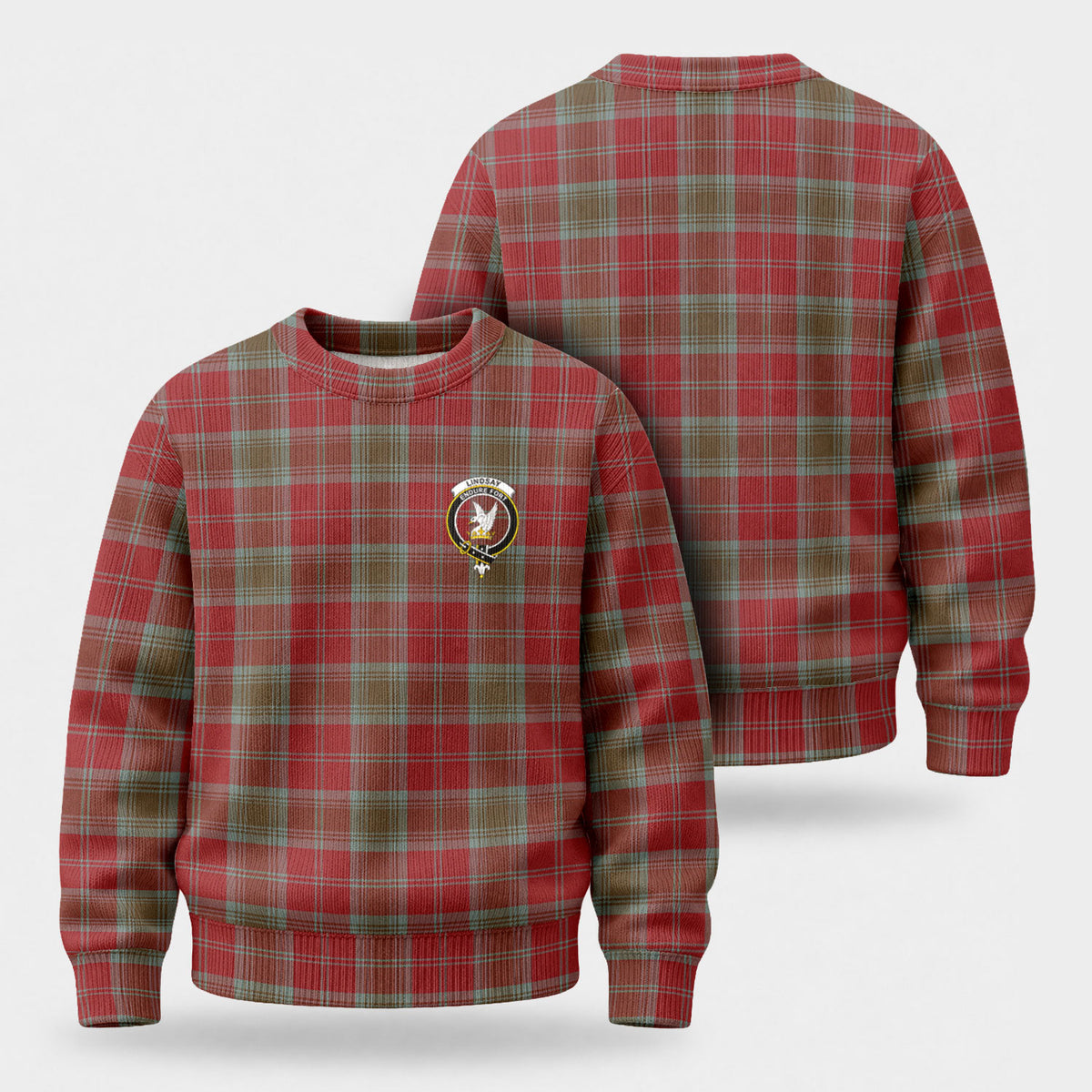Lindsay Weathered Tartan Crest Sweater