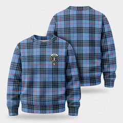 MacKay Blue Tartan Crest Sweater
