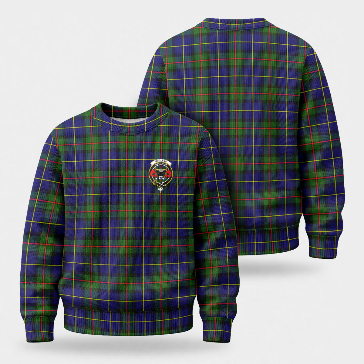 MacLeod of Harris Modern Tartan Crest Sweater