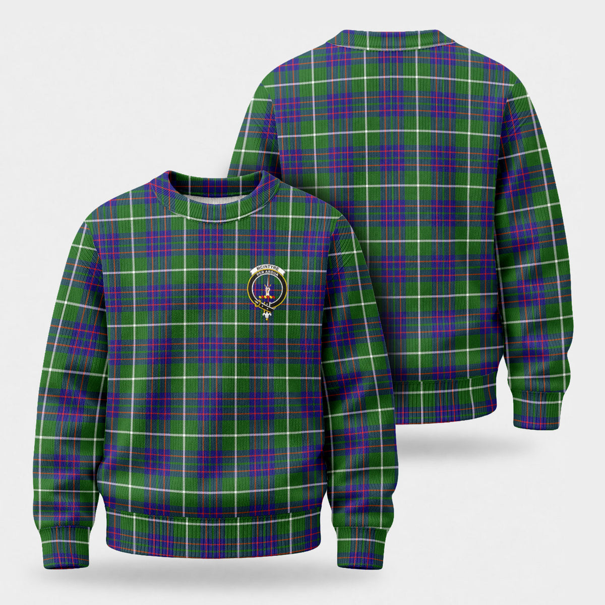 McIntyre Hunting Modern Tartan Crest Sweater
