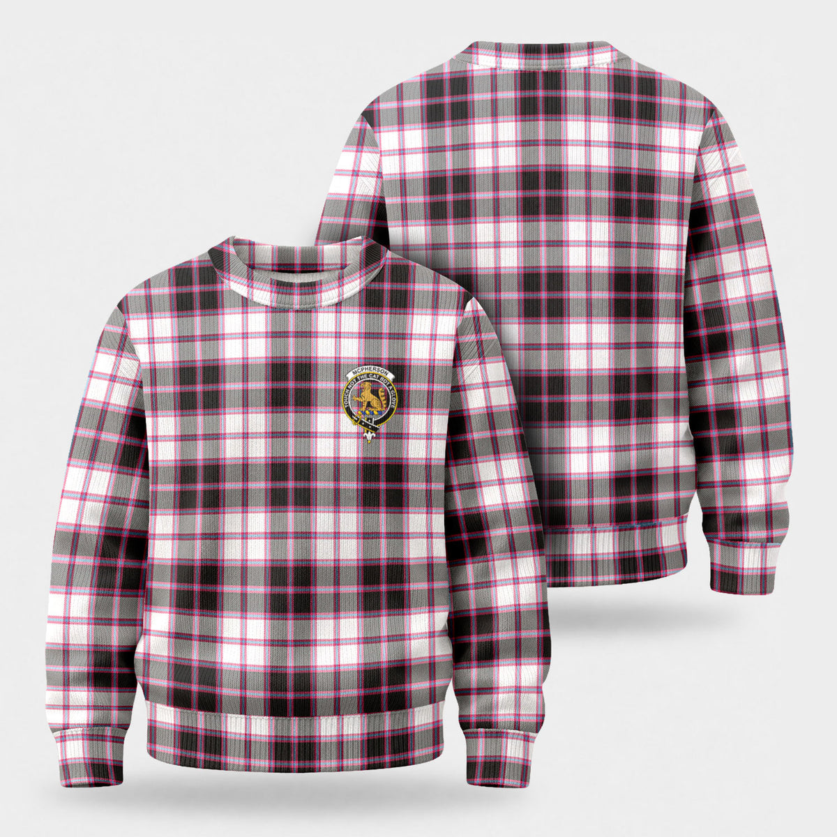 McPherson Hunting Modern Tartan Crest Sweater