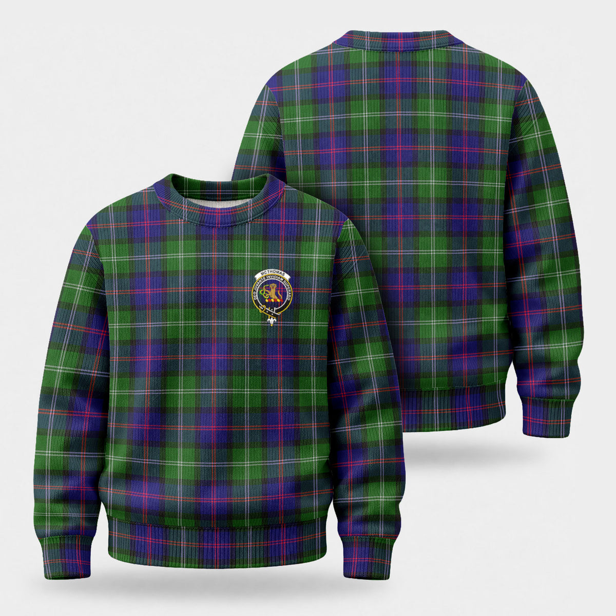 McThomas Modern Tartan Crest Sweater