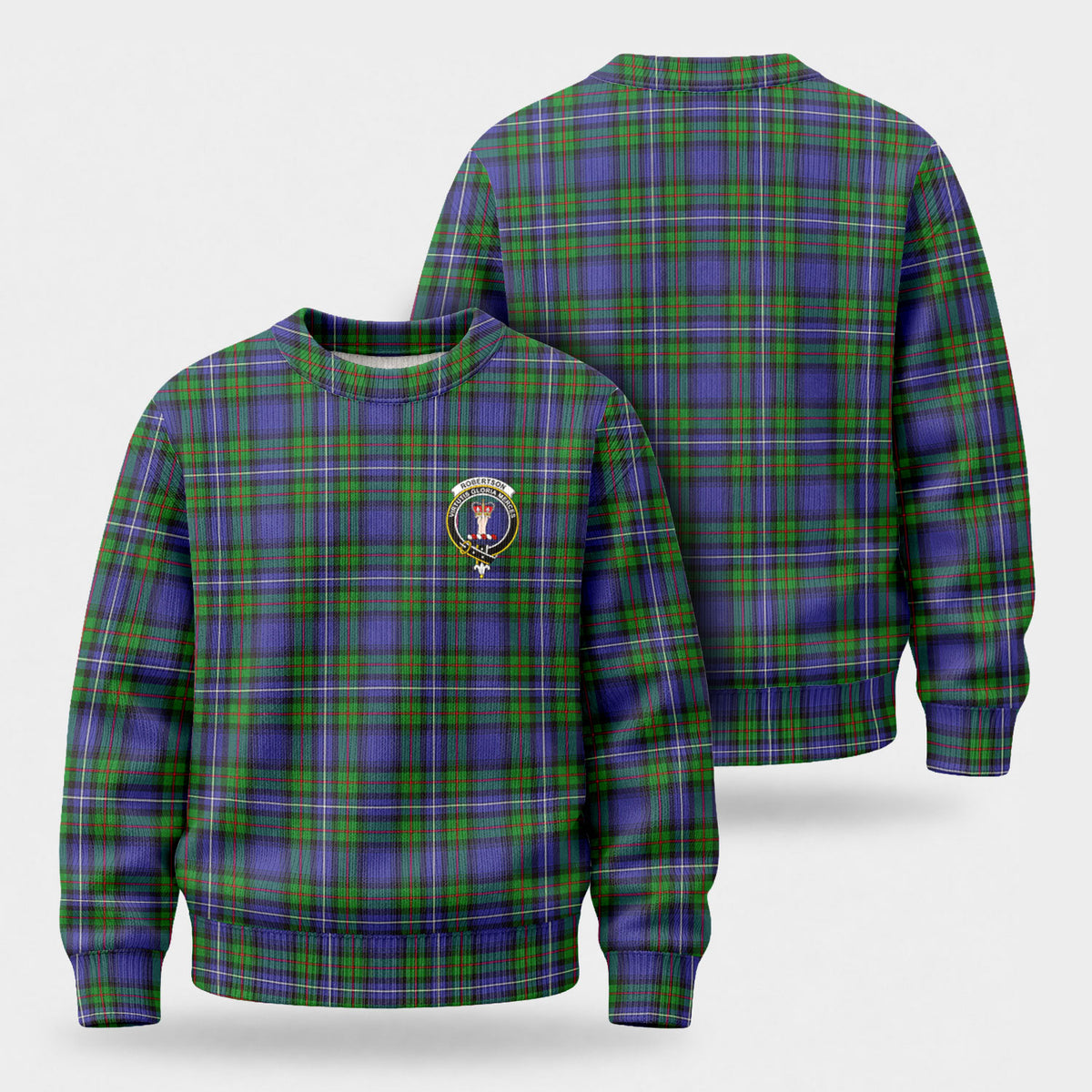 Robertson Hunting Modern Tartan Crest Sweater