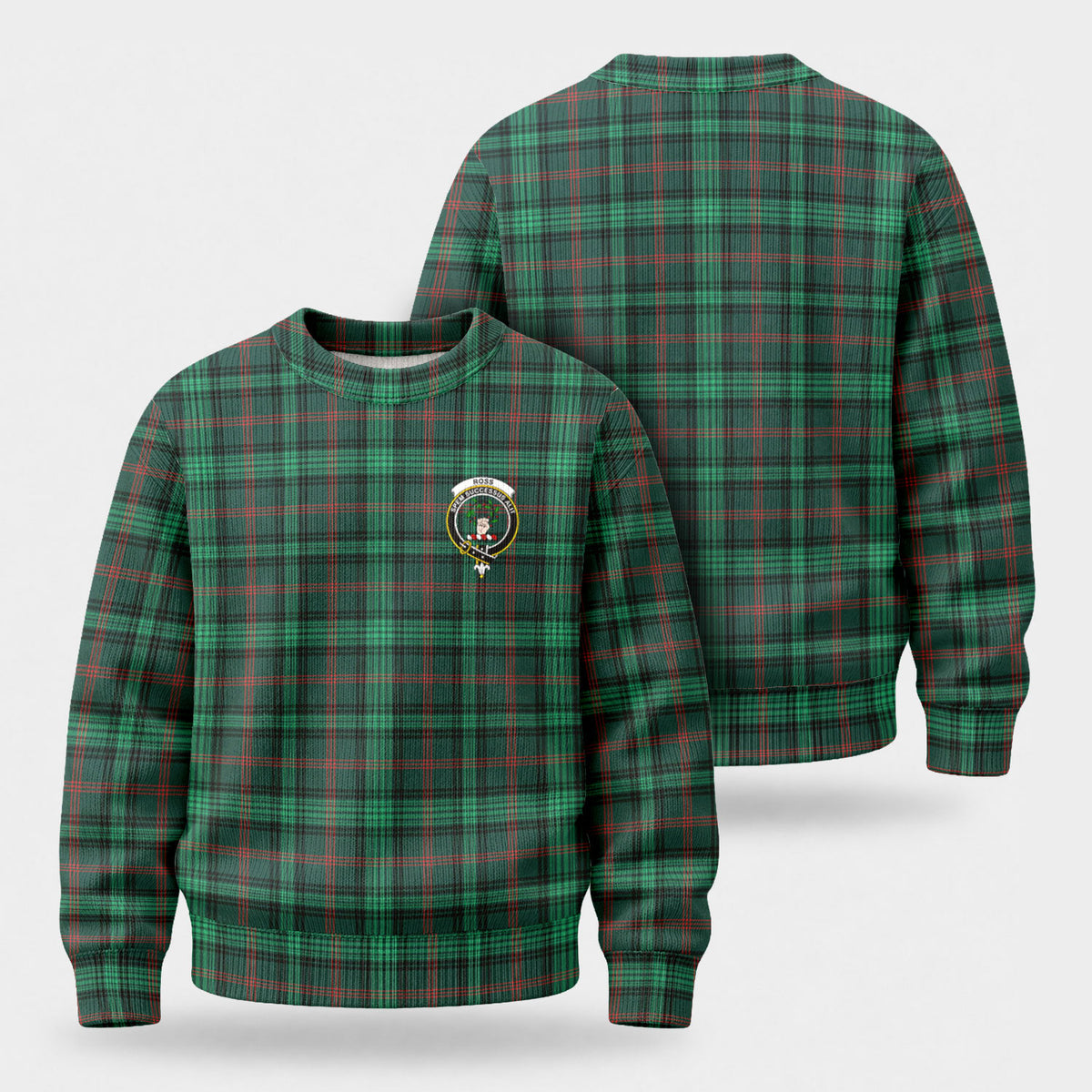Ross Hunting Modern Tartan Crest Sweater