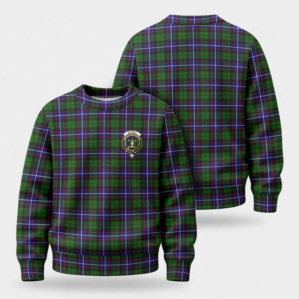 Russell Modern Tartan Crest Sweater