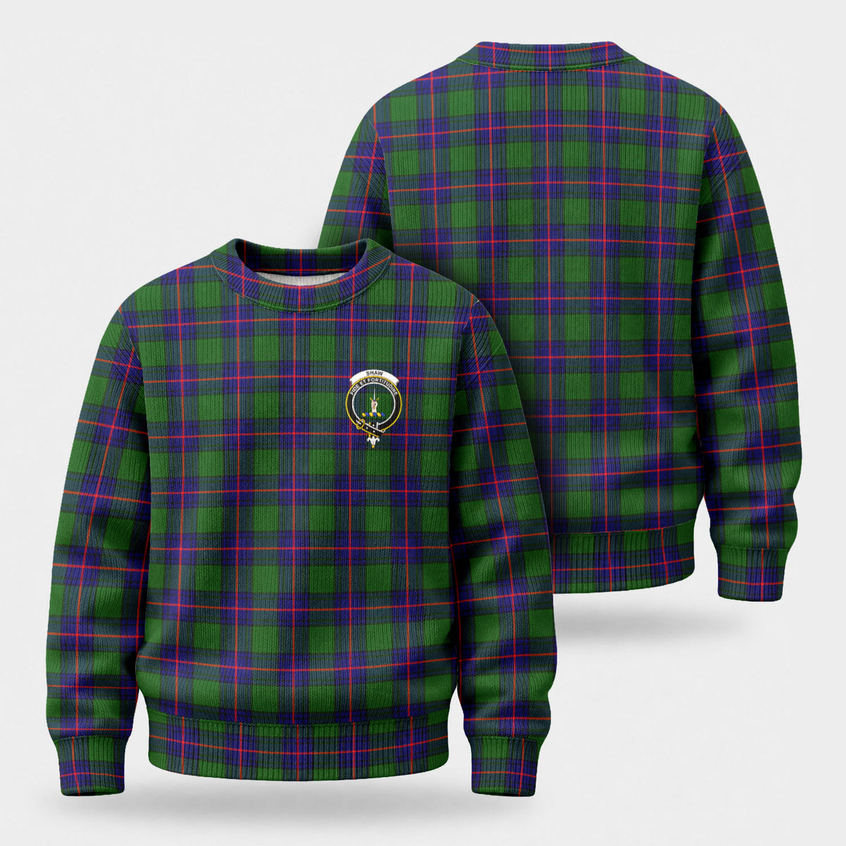 Shaw Modern Tartan Crest Sweater