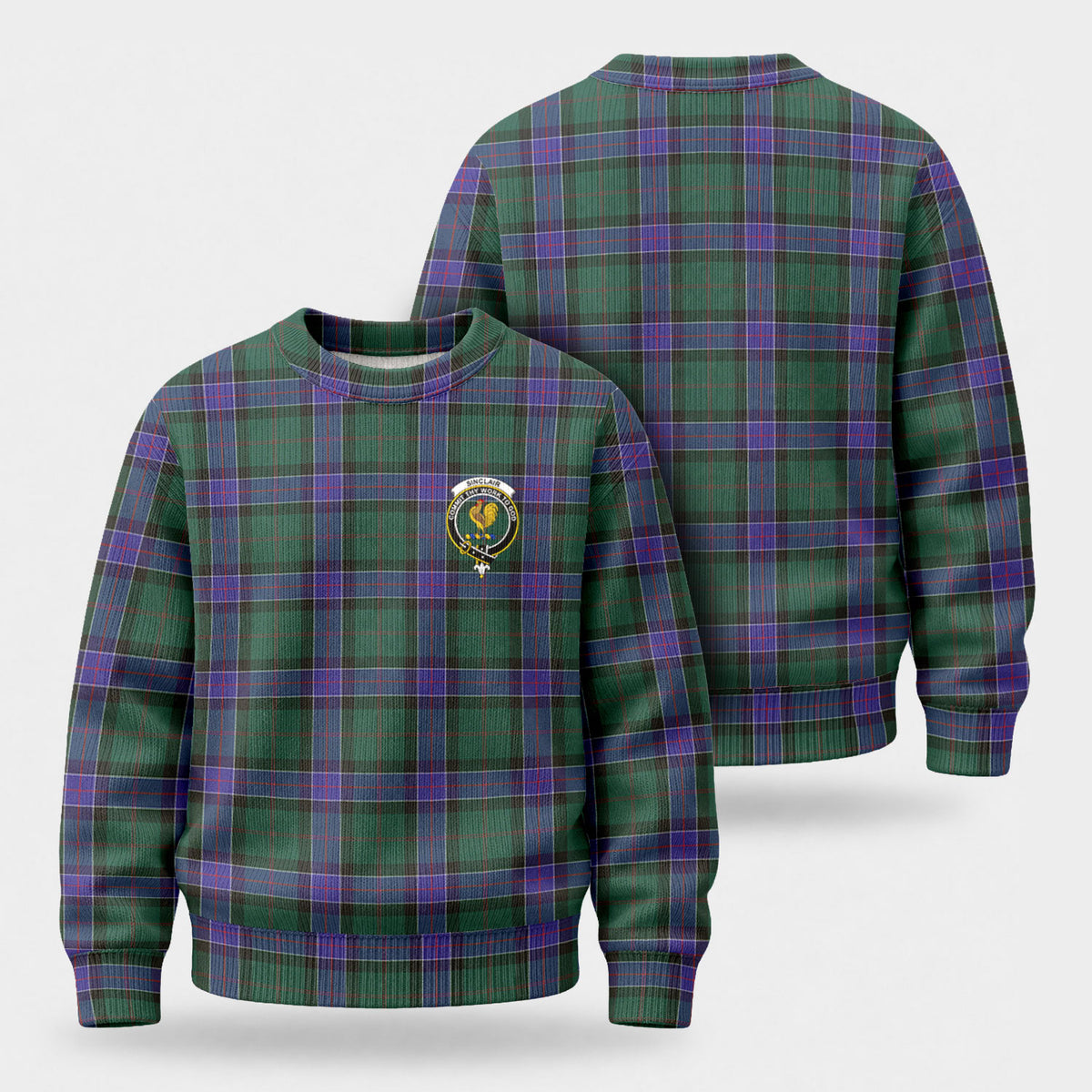 Sinclair Hunting Modern Tartan Crest Sweater