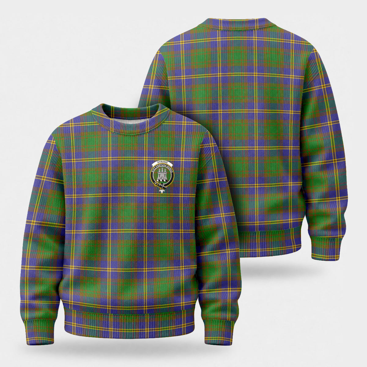 Strang (or Strange) Tartan Crest Sweater