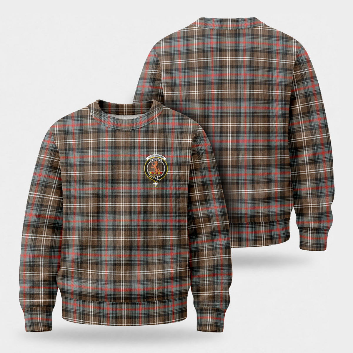 Sutherland Weathered Tartan Crest Sweater