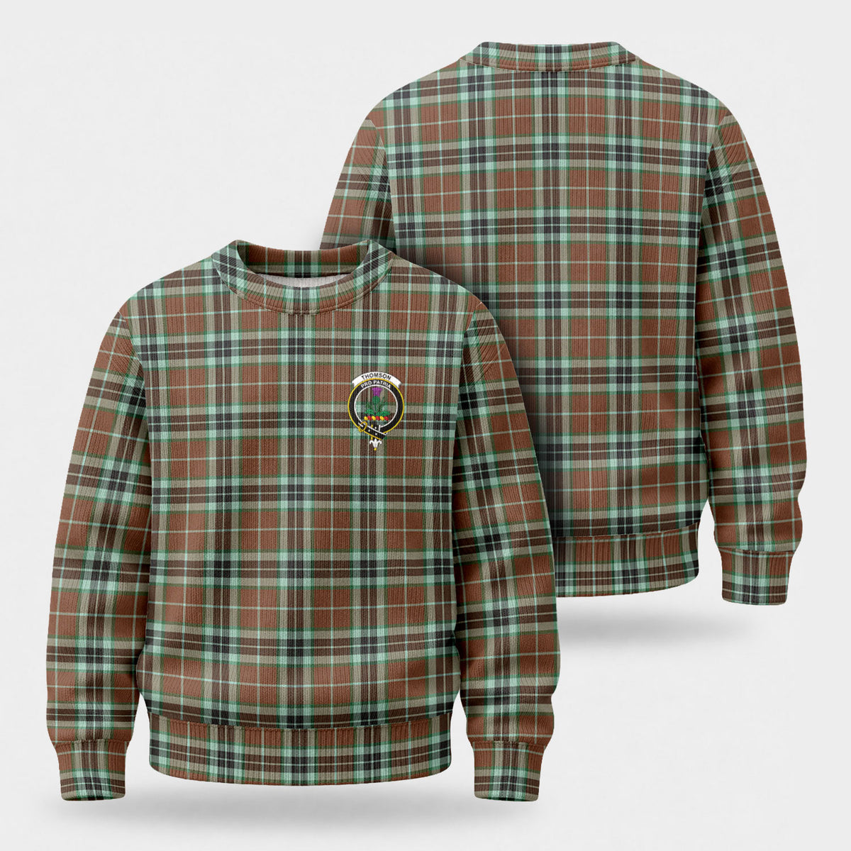Thomson Hunting Modern Tartan Crest Sweater