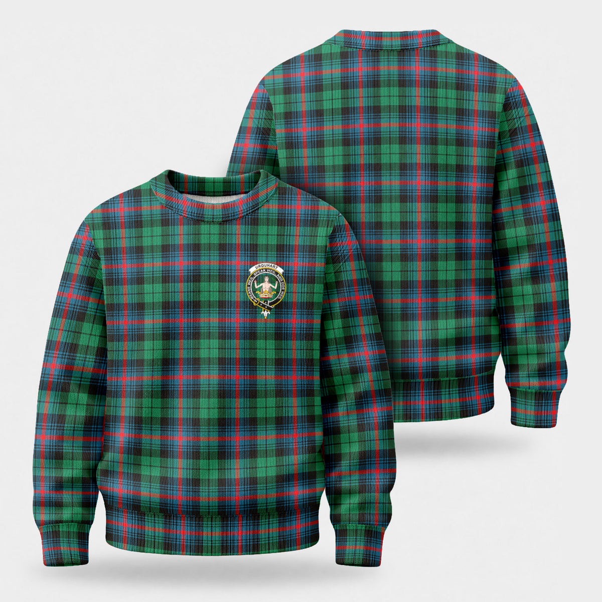 Urquhart Broad Red Ancient Tartan Crest Sweater