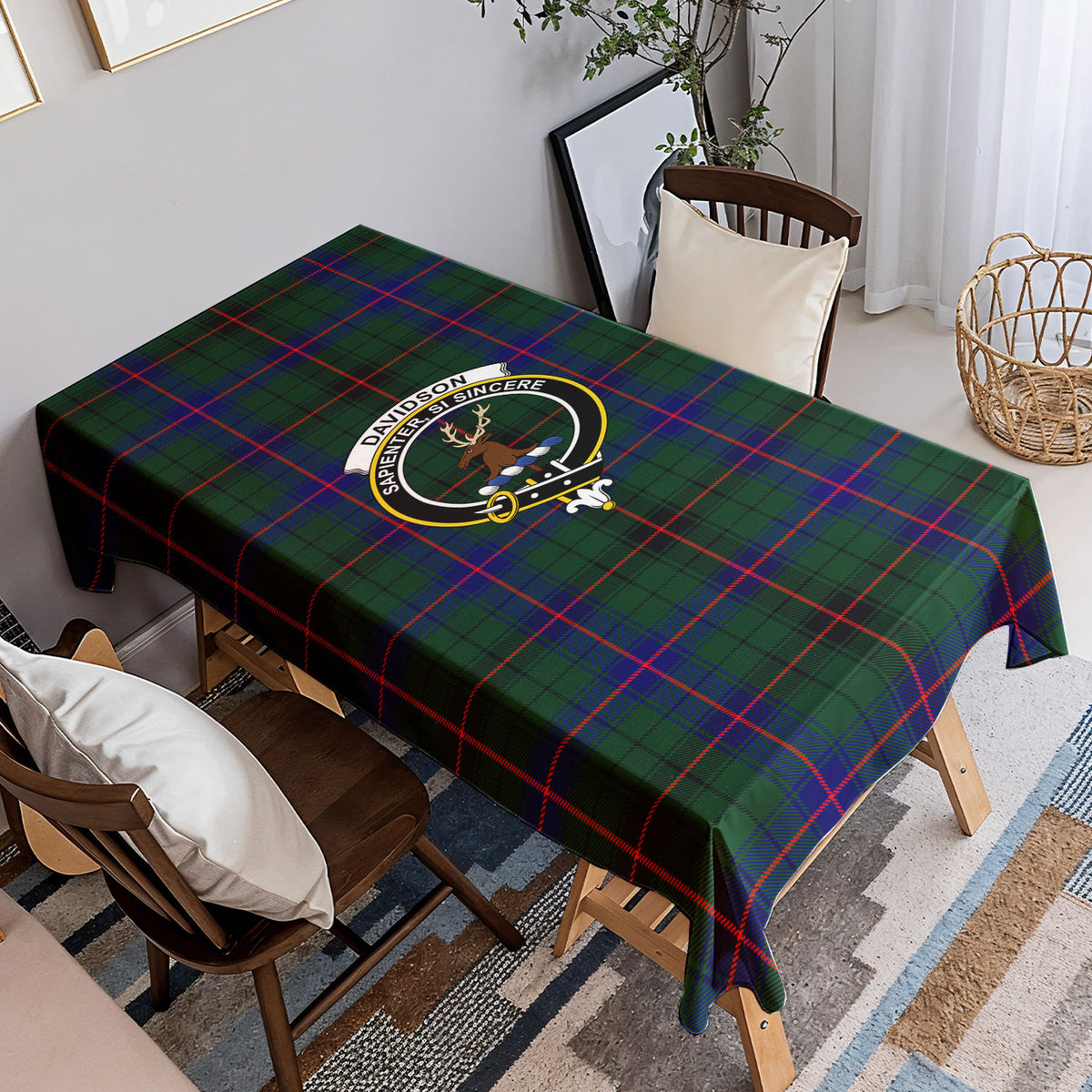 Davidson Modern Tartan Crest Tablecloth