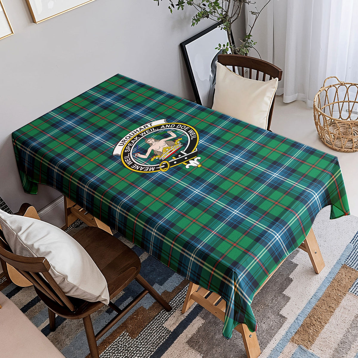 Urquhart Ancient Tartan Crest Tablecloth