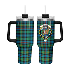 Baillie Ancient Tartan Crest 40 oz Insulated Tumbler with Handle