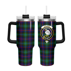 Calder (Calder-Campbell) Tartan Crest 40 oz Insulated Tumbler with Handle