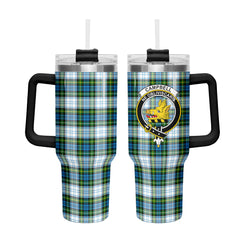 Campbell Dress Tartan Crest 40 oz Insulated Tumbler with Handle