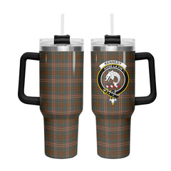 Kennedy Weathered Tartan Crest 40 oz Insulated Tumbler with Handle