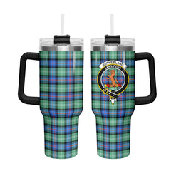 Sutherland Old Ancient Tartan Crest 40 oz Insulated Tumbler with Handle