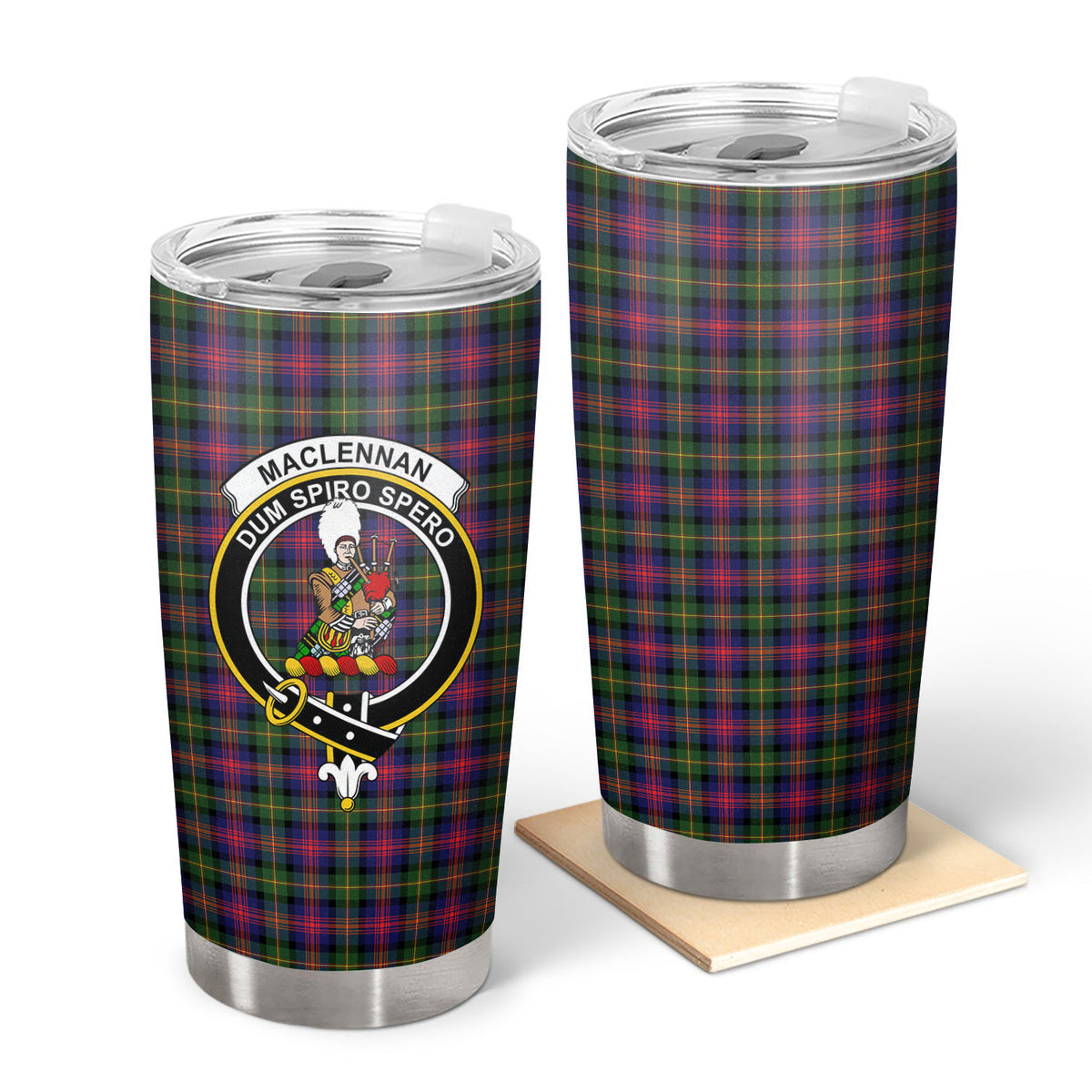 MacLennan Modern Tartan Crest Tumbler