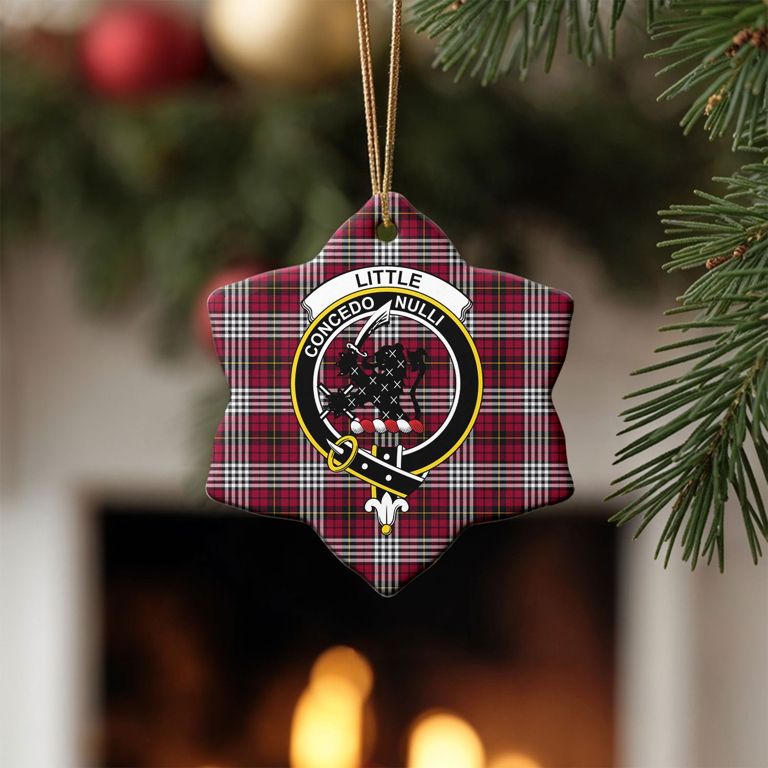 Little Tartan Crest Christmas Ceramic Ornament