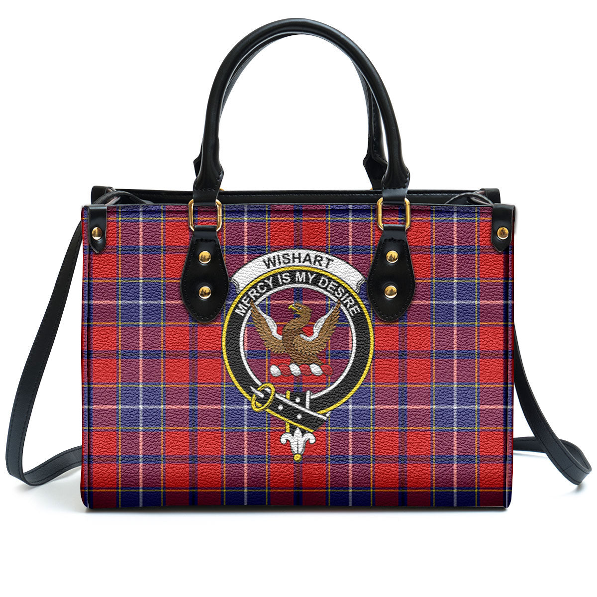 Wishart Dress Tartan Crest Leather Handbag