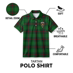 Beveridge Tartan Crest Birdseye Mesh Polo Shirt