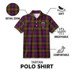 Carnegie Modern Tartan Crest Birdseye Mesh Polo Shirt