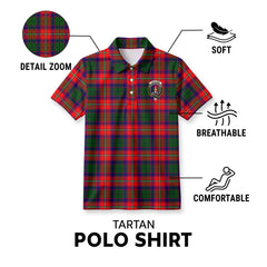 Charteris (Earl of Wemyss) Tartan Crest Birdseye Mesh Polo Shirt