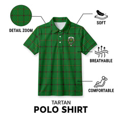 Don Tartan Crest Birdseye Mesh Polo Shirt