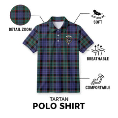 Fletcher Modern Tartan Crest Birdseye Mesh Polo Shirt