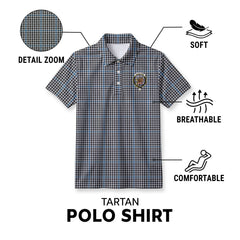 Gladstone Tartan Crest Birdseye Mesh Polo Shirt