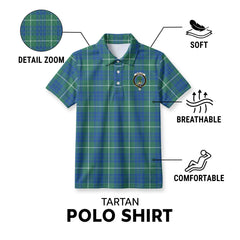 Hamilton Hunting Ancient Tartan Crest Birdseye Mesh Polo Shirt