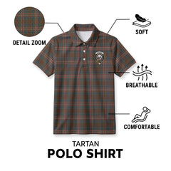 Kennedy Weathered Tartan Crest Birdseye Mesh Polo Shirt