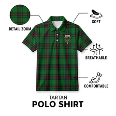 Kinloch Tartan Crest Birdseye Mesh Polo Shirt