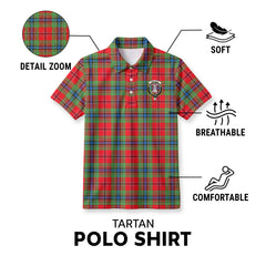 MacLean of Duart Modern Tartan Crest Birdseye Mesh Polo Shirt