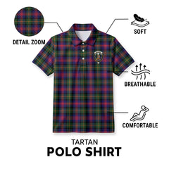 MacLennan Modern Tartan Crest Birdseye Mesh Polo Shirt