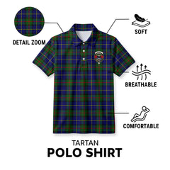 MacLeod of Harris Modern Tartan Crest Birdseye Mesh Polo Shirt