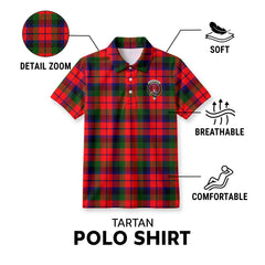 MacNaughten Tartan Crest Birdseye Mesh Polo Shirt