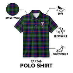Malcolm (or MacCallum) Tartan Crest Birdseye Mesh Polo Shirt