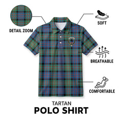 McDonnell of Glengarry Ancient Tartan Crest Birdseye Mesh Polo Shirt