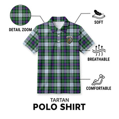 McKenzie Dress Modern Tartan Crest Birdseye Mesh Polo Shirt