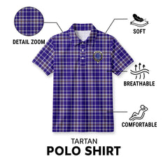 Ochterlony Tartan Crest Birdseye Mesh Polo Shirt