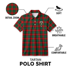 Stewart Atholl Modern Tartan Crest Birdseye Mesh Polo Shirt