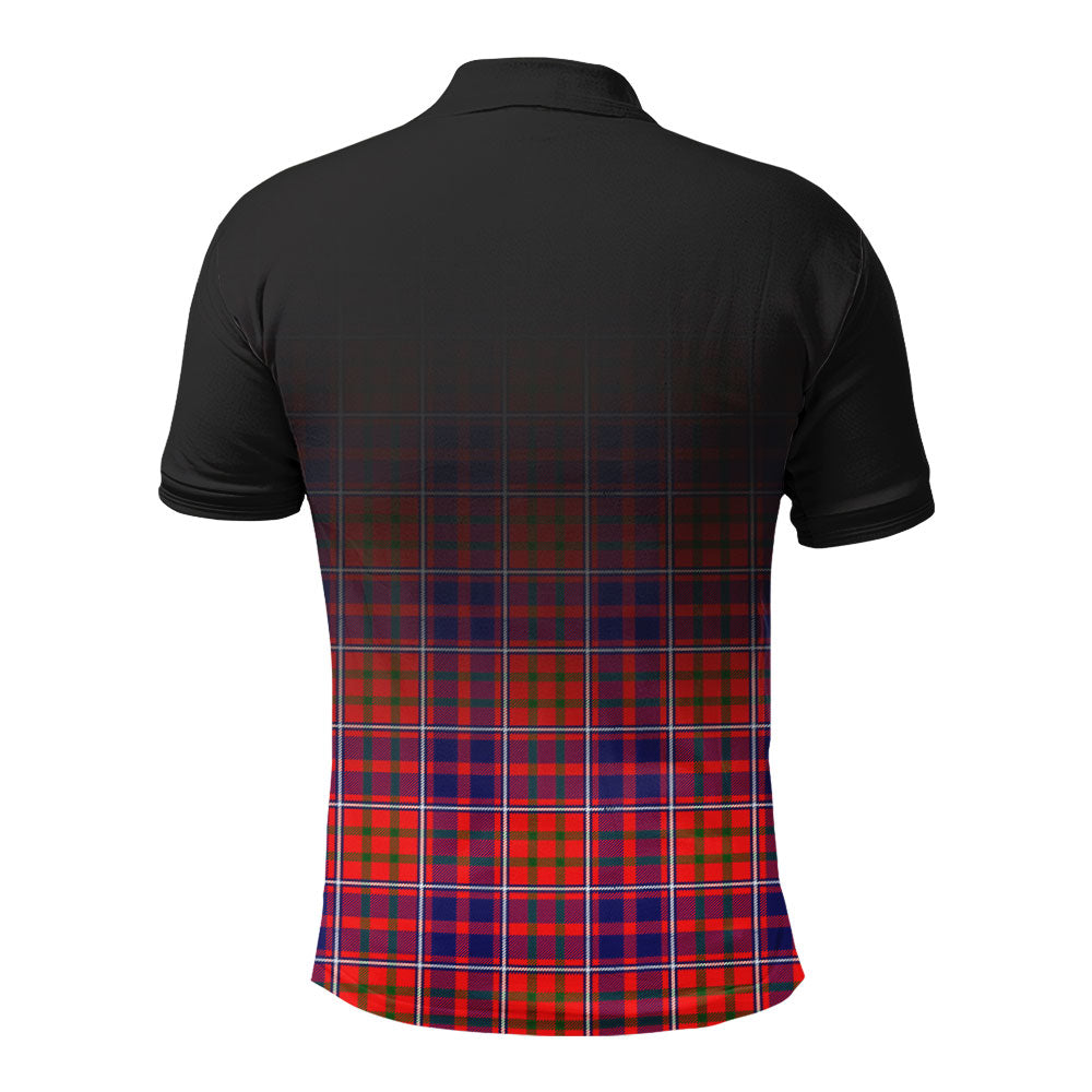 Cameron of Lochiel Modern Tartan Crest Polo Shirt - Thistle Black Style