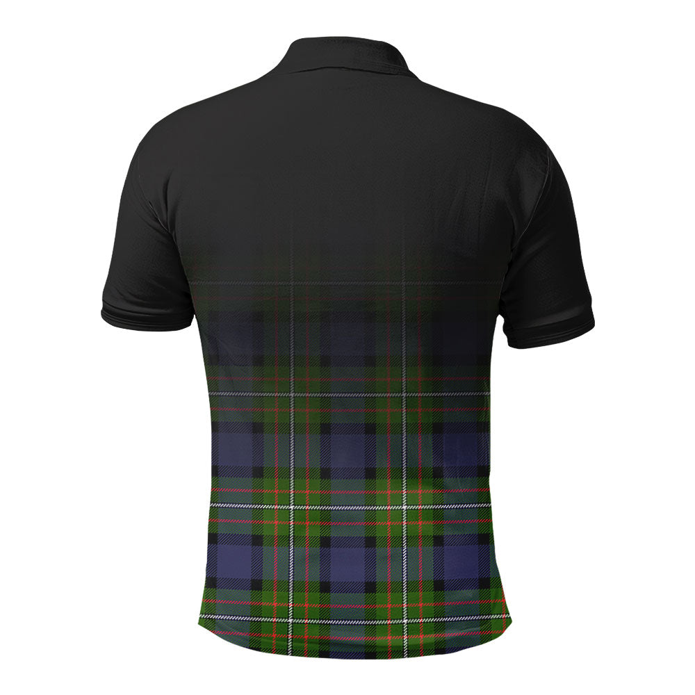 Ferguson Tartan Crest Polo Shirt - Thistle Black Style