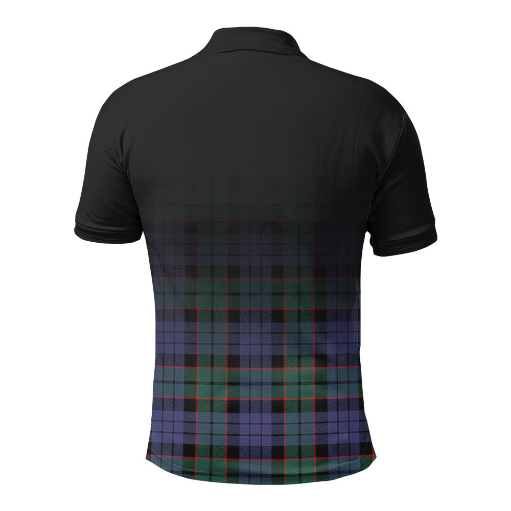 Fletcher Modern Tartan Crest Polo Shirt - Thistle Black Style