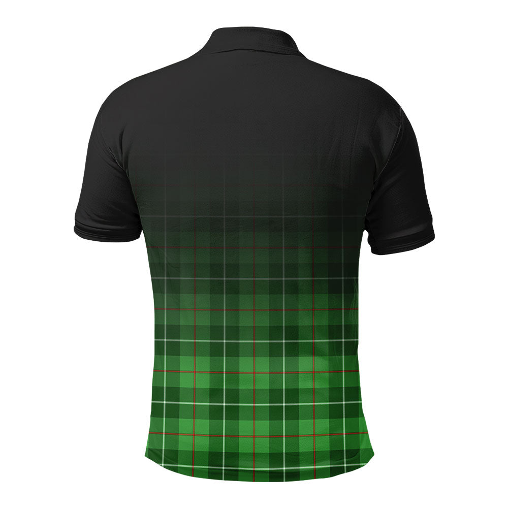 Galloway District Tartan Crest Polo Shirt - Thistle Black Style