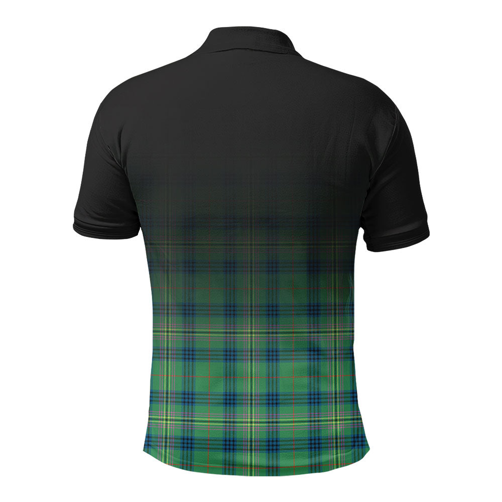 Kennedy Ancient Tartan Crest Polo Shirt - Thistle Black Style