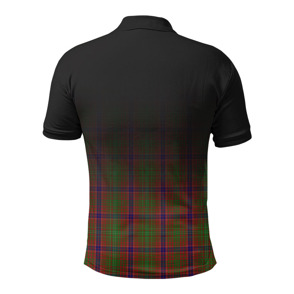 Lumsden Tartan Crest Polo Shirt - Thistle Black Style